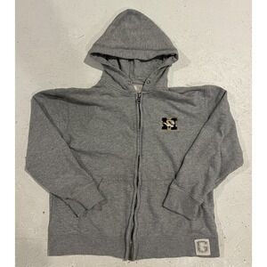 Vintage Mizzou Missouri Tigers Kids Full Zip Hooded Jacket Size L Gray